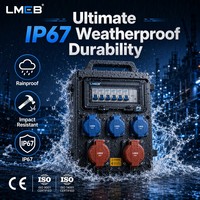 Boîte de distribution d'interrupteur IP67 personnalisée, prise aviation avec protection contre les fuites et fusible, équipement électrique industriel