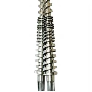 competitive price customized size alloy conical twin screw and barrel for PP PE extruder