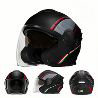 Casque de moto demi-face à double visière certifié DOT, en ABS et EPS, avec doublure en coton respirant, anti-collision pour la conduite