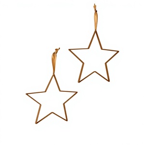 Ensemble de 2 pièces de qualité supérieure en laiton antique suspendus étoiles de noël décoratives pour arbre de noël nouvel an fête ornements suspendus - Product Image 1