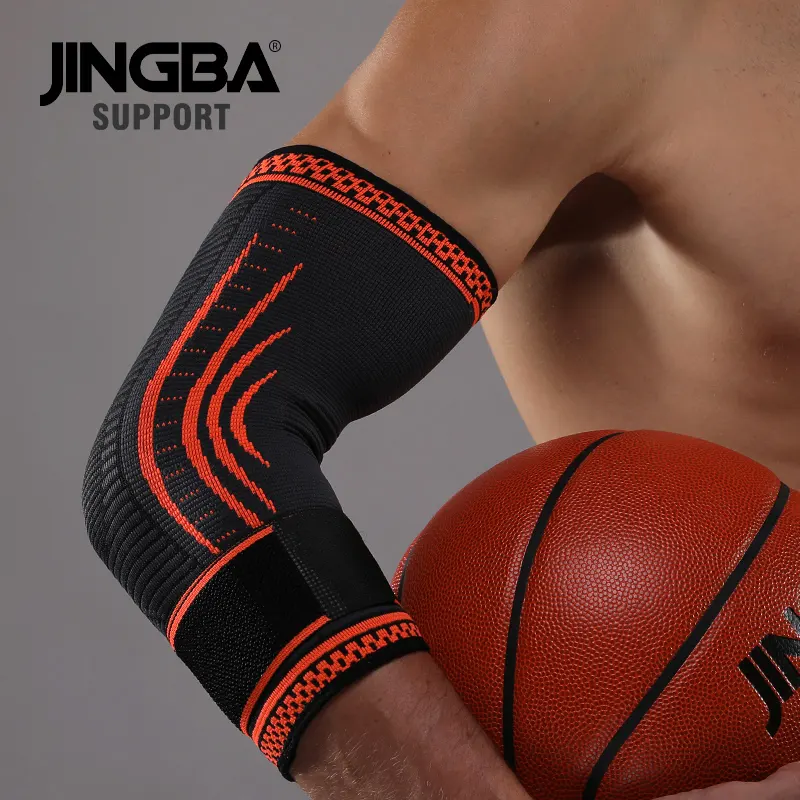 JINGBA SUPPORT Anti-collision Elbow Protector Knitting Arm Sleeve Tennis Baseball Elbow Pads Sports Protection