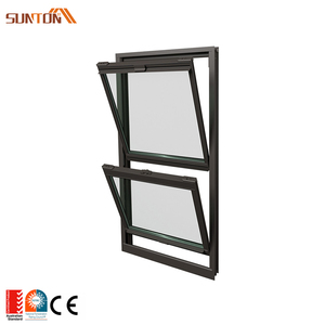 Fenêtres à guillotine modernes personnalisées, style américain, cadre en aluminium noir, double vitrage, fenêtre coulissante verticale haut-bas - Product Image 3
