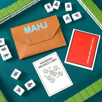 Porte-cartes en cuir PU pour Mahjong, pochette pour cartes, accessoires de Mahjong, étui de protection avec fermeture sécurisée, cadeau idéal