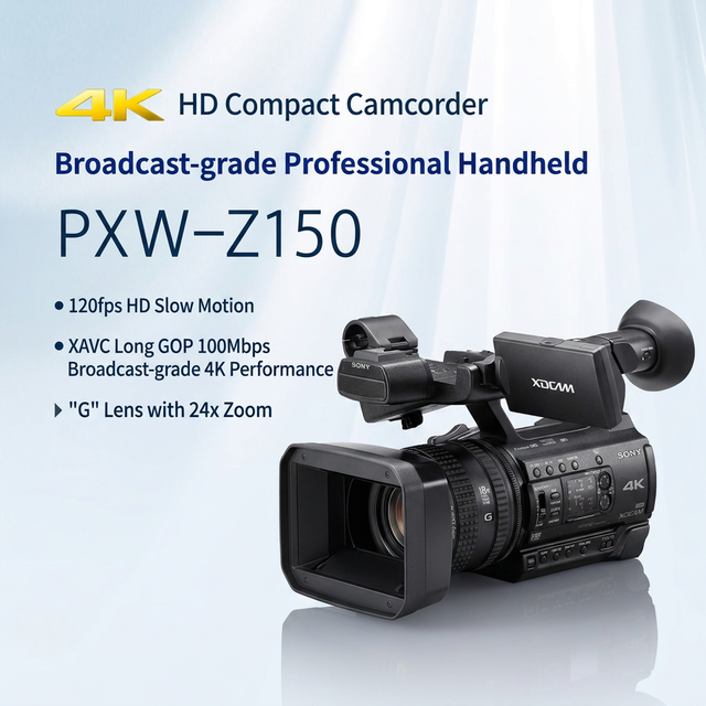 PXW-Z150 4K HD Compact Camcorder Broadcast-Grade Professional Handheld Camera