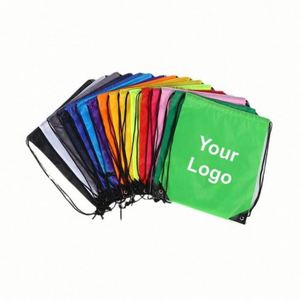 Bolsa Deportiva Plegable de Poliéster Ecológico Impermeable para Hombre y Mujer, con Logotipo Personalizado, Bolsillo con Cordón, Promocional - Product Image 2