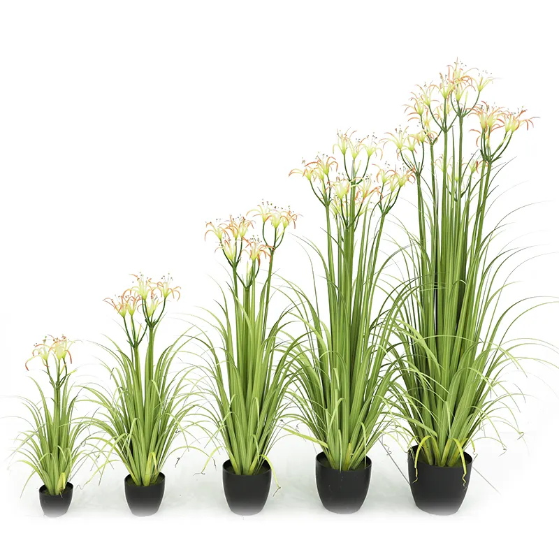 Hot Koop Hoog Gras Sier Tafel Indoor Groene Set Ingemaakte Kunstmatige Plant Ui Riet Gras