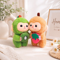 Porte-clés en peluche singe mignon câlinant une banane, breloque de sac à dos, poupée en polyester de haute qualité, accessoires cadeaux unisexe