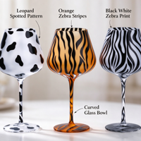 Chopes à bière fantaisie en verre dépoli peintes à la main avec logo, motifs Léopard, Zèbre, Tigre, pour usage hôtelier, cadeaux de fête, vente en gros, grand format, compatibles lave-vaisselle