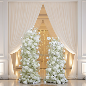 Telón de Fondo Artificial para Bodas, Cuadrado, con Flores Verdes y Blancas de Seda, de 7-8 pies de Altura, Decoración en Forma de Torre para Pastel - Product Image 5