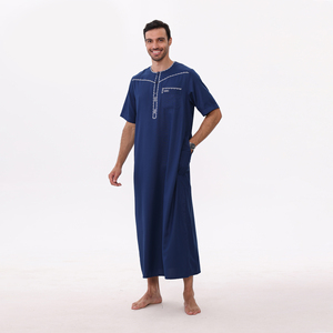 Nouveautés 2026 : <span class=keywords><strong>Djellaba</strong></span> marocaine de luxe pour homme, brodée, à manches courtes, avec poches, robe musulmane pour usage quotidien et Aïd - Product Image 6