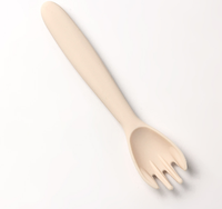 Ensemble cuillère et fourchette pour bébé en silicone de qualité alimentaire sans BPA avec bol à ventouse antidérapant en forme d'ours de dessin animé pour l'apprentissage de la mangeoire