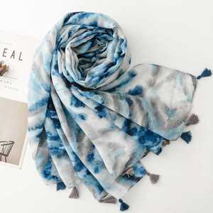 <span class=keywords><strong>2025</strong></span> Thiết Kế Mới Phụ Nữ Sang Trọng Ombre Tie Dye In Head Khăn Hijab Hồi Giáo Phụ Nữ Giản Dị Viscose Bông In Khăn Choàng Khăn Choàng - Product Image 3