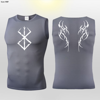Débardeur de compression pour hommes Berserk Anime, séchage rapide, sans manches, pour la musculation, l'entraînement, la course à pied, le fitness, la musculation