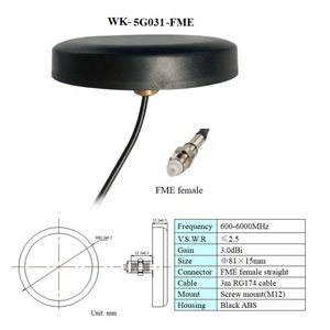 <span class=keywords><strong>Antenne</strong></span> de voiture étanche GSM 3g 4g Lte 5g, support aérien à gain élevé, montage mural à vis 600-6000MHz 5g - Product Image 3
