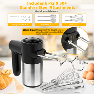 Cordless Hand Mixer With Rechargeable 11.1V 2000mAh Li-ion <b>Battery</b> 7 Speeds With Digital Function Multi-purpose Rechargeable 11. - Product Image 3