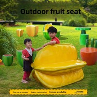 Chaises et tabourets de loisirs en fibre de verre en forme de fruits, sculpture pour les jardins d'enfants et les centres commerciaux - Décoration extérieure, thème végétal fait main