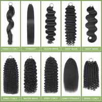Alibaba Meilleures Ventes Extensions de Cheveux Humains au Crochet Effet Plume, Cheveux Vierges Brésiliens Bouclés Birmans, Nœuds Invisibles pour Tressage, Fournisseur