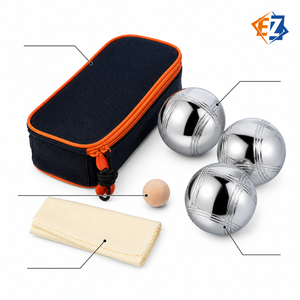Ensemble de pétanque à trois boules, boules chromées de 72 mm avec étui de transport Oxford pour jeu sur la plage ou sur terrain, OEM personnalisé - Product Image 3