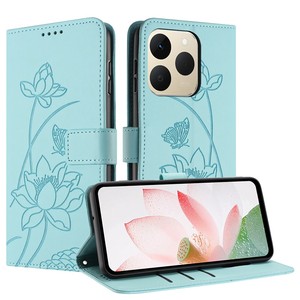 Phong Cách Tươi Lotus In Mô Hình Lật Ví Trường Hợp Chống Sốc PU + TPU Cuốn Sách Lật Điện Thoại Trường Hợp Đối Với Oppo F31/A6 Pro 4G/5G /Realme 15T - Product Image 1