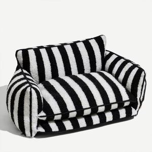 Large <b>Dog</b> <b>Sofa</b> <b>Bed</b> XL Square Striped Fashion Modern Classic Design Removable Washable Lamb Wool All Seasons Comfort <b>for</b> Cats - Product Image 5