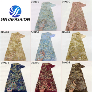 Tela de Encaje con Cuentas y Lentejuelas Bordada a Mano, de Lujo, <span class=keywords><strong>para</strong></span> Vestidos de Noche y Novia, Estilo Africano, Marca Sinya, Superventas - Product Image 2
