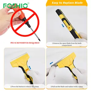 Foshio thiết kế giá bán buôn dao cạo lưỡi scraper công cụ sạch sơn hình nền Remover Sản phẩm làm sạch kính scraper công cụ