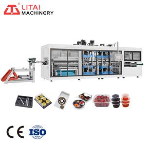 Mesin Lini Produksi Thermoforming Otomatis Penuh dengan Motor Servo untuk Baki Plastik PET/PP/PS/PVC dan Ekstruder Lembaran - Product Image 1