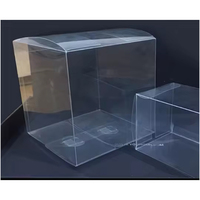 Boîte cadeau pliable en PVC PET transparente carrée, recyclable, personnalisée, emballage écologique, logo personnalisé, finition brillante/mate UV