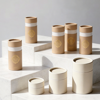 Tube en carton kraft écologique personnalisé avec logo, motif rond naturel, pour baume à lèvres et parfum