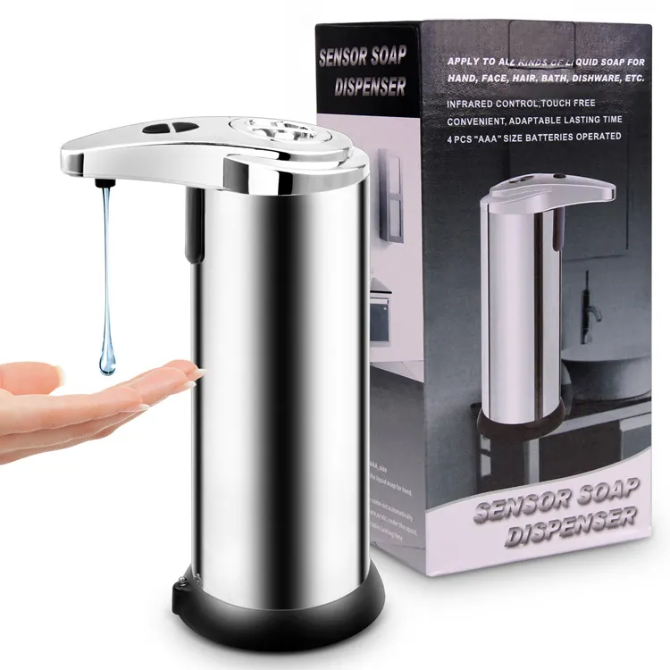 Dispenser Sabun Otomatis Besi Tahan Karat Kamar Mandi, Dispenser Sabun Gel Sensor Tanpa Sentuhan Sabun Otomatis
