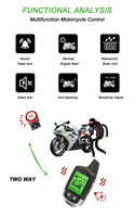 Système de sécurité NTO anti-coupure, télécommande LCD manuelle, faible consommation d'énergie, sirène à micro-ondes bidirectionnelle, alarme pour moto, alarmes pour vélos