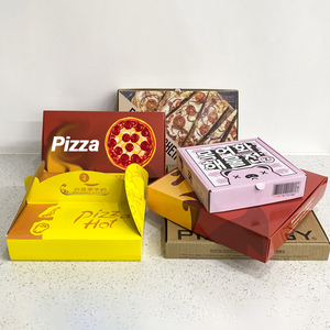Tùy chỉnh in ấn các tông sóng hộp bánh Pizza có thể gập lại Takeaway Giao hàng cấp thực phẩm bánh pizza Đóng gói hộp với logo - Product Image 3