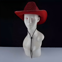 Cappello da Cowboy Luminoso con Paillettes Argento 2026 per Adulti, Fedora da Cowgirl che si Illumina, per Feste e Attività all'Aperto, Adatto a Tutte le Stagioni