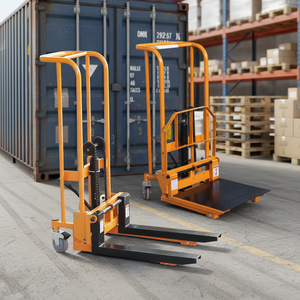 מלגזה ידנית ניידת עם גלגלי PU, כושר נשיאה 500 ק\\\"ג, כלי הרמה והורדה הידראולי ידני לאתר בנייה, להובלת מטענים - Product Image 4