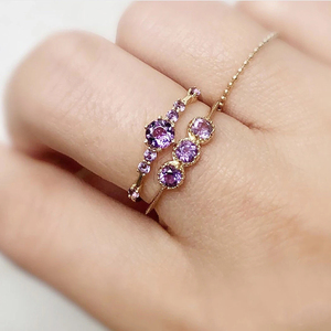 Anillo de Boda ROXI de Plata de Ley S925 con Circonita Morada, Estilo Europeo y Americano, Combinable con Todo - Product Image 2