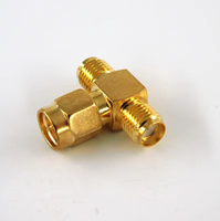 Adaptador Coaxial RF de 50 ohmios en Forma de T, Conector SMA Macho a RP SMA Hembra