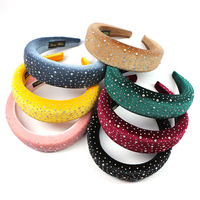 Claermer tiara acolchoada coreana, 2020, vintage, xadrez, tecido, largo, colorida, esponja de cristal, acessórios para mulheres inverno