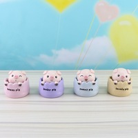 Bobblehead pig – décoration en résine, personnalité créative, décoration de voiture, décoration de gâteau d'anniversaire cuit