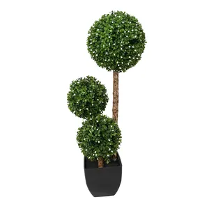 Bola de hierba de boj para exteriores, plantas de árboles bonsái artificiales topiary, gran oferta para decoración al aire libre