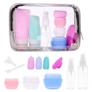 Kits de voyage en silicone 60 ml 80 ml, flacons pulvérisateurs 30 ml, brosse faciale, conteneur cosmétique en plastique - Product Image 1