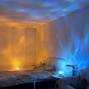 Đèn chiếu acrylic gợn sóng nước có pin, điều khiển cảm ứng & từ xa, đèn LED có thể điều chỉnh độ sáng, di động, cắm USB, dùng trang trí phòng ngủ - Product Image 2
