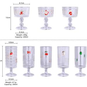 Vaso <span class=keywords><strong>de</strong></span> Cristal <span class=keywords><strong>de</strong></span> Sodio y Calcio Personalizado <span class=keywords><strong>de</strong></span> Fábrica, Diseño 3D <span class=keywords><strong>de</strong></span> Flores Navideñas, para Jugo o Agua - Product Image 4