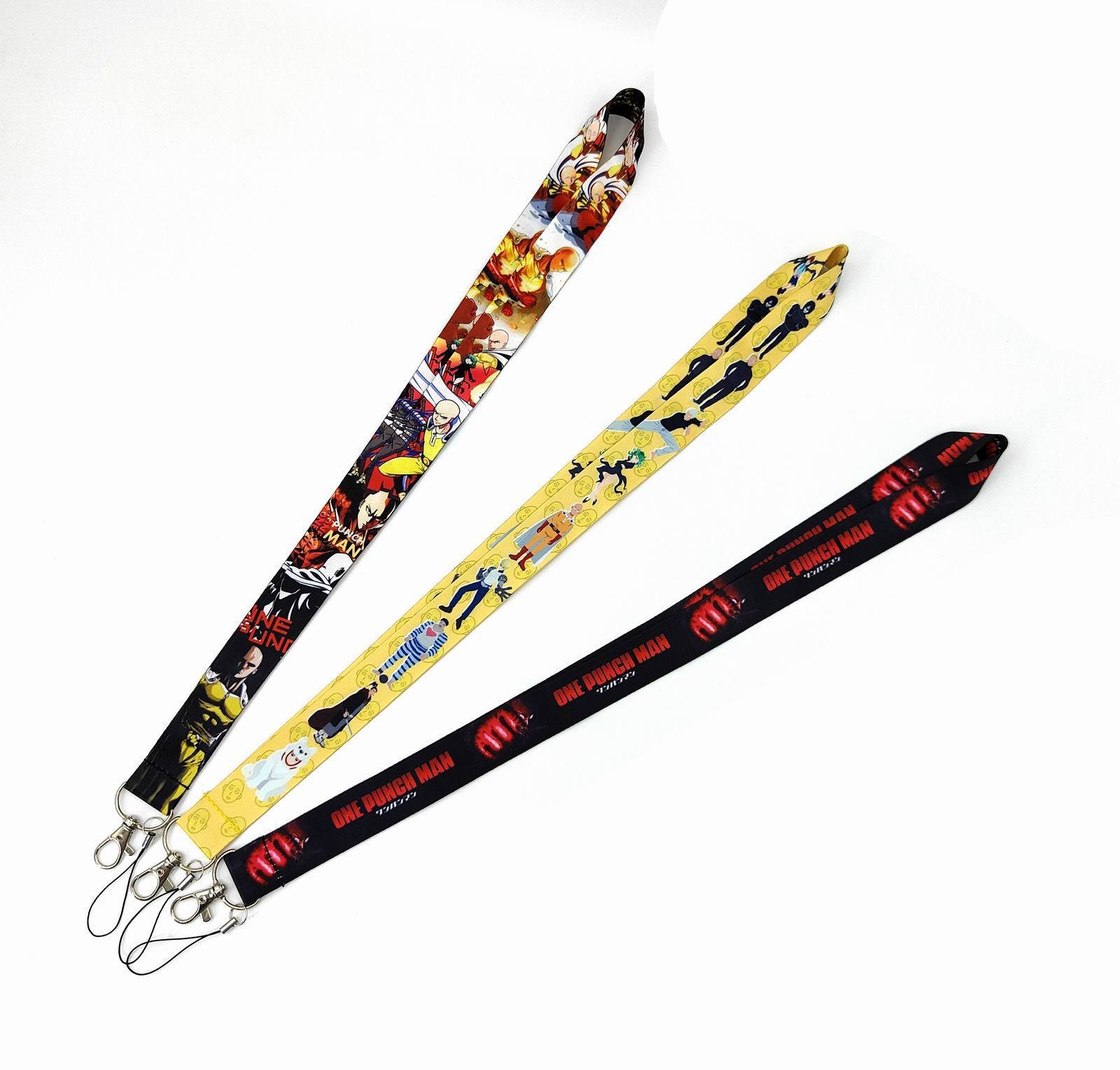 Promotional Gift Wholesale Cool Cartoon PUNCH-MAN Lanyards Printing Card Holder Phone Neck Strap Custom Logo Stain Lanyard