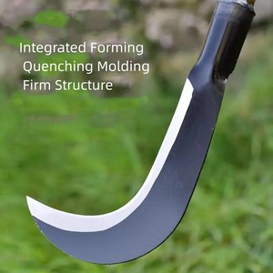 Faucille agricole avec long manche en acier lame tranchante pour couper l'herbe agricole Faucille - Product Image 2
