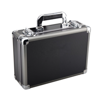Valise à outils en aluminium noir grande capacité, durable, résistante à l'eau, aux chocs et à la poussière, verrouillable, portable, personnalisable OEM ODM