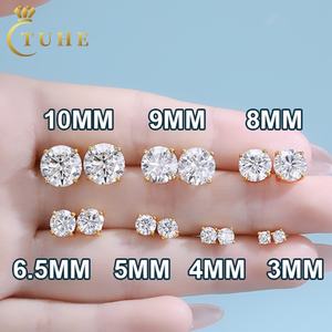 Boucles d'oreilles clous classiques 4 griffes en moissanite 0,1 à 4 carats, or blanc, <span class=keywords><strong>argent</strong></span> sterling <span class=keywords><strong>925</strong></span>, moissanite VVS, pour hommes et femmes - Product Image 1