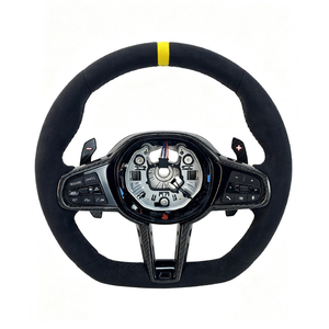 Volante in Fibra di Carbonio Personalizzato con Striscia Gialla per BMW M3 M4 G87 <span class=keywords><strong>G20</strong></span> <span class=keywords><strong>G30</strong></span> - Product Image 1