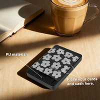 Dompet Minimalis Kancing Kain PU Anti RFID Ultra Tipis untuk Kartu Kredit Grosir
