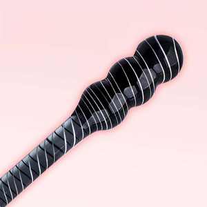 Elegante Varita de Masaje Curva de Vidrio Negro para Uso Adulto, Dispositivo Completo para el Placer Femenino, Manual de Instrucciones, Caja de Empaque Minorista - Product Image 3