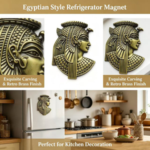 Imán Metálico para Refrigerador con Diseño Clásico de Faraón Egipcio, Acabado Plateado, Regalo Promocional Duradero - Product Image 3